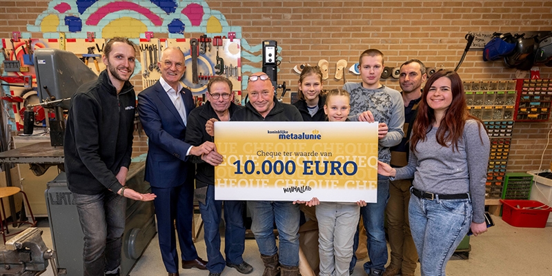 Door donaties en bijdrage Koninklijke Metaalunie: €10.000 voor WALHALLAB